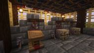 Villagers in a small trading hall (Image via Mojang)